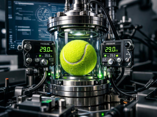 Eco-friendly tennis concept showing the environmental impact of tennis ball waste and the solution of ball savers
