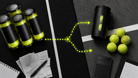 Cost comparison between new tennis ball cans and reusable pressure storage routine