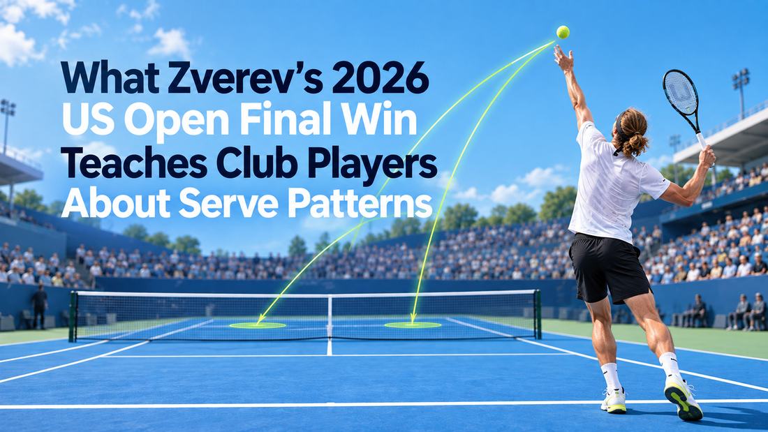 Alexander Zverev serving from behind the baseline toward target zones across the net, illustrating repeatable serve patterns