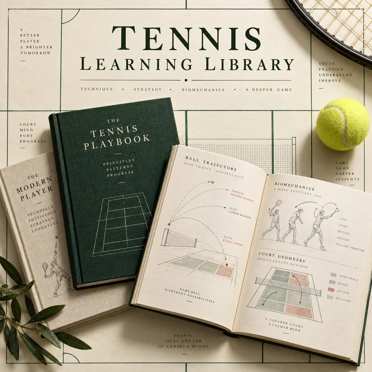 Tennis Learning Library visual study guides collection
