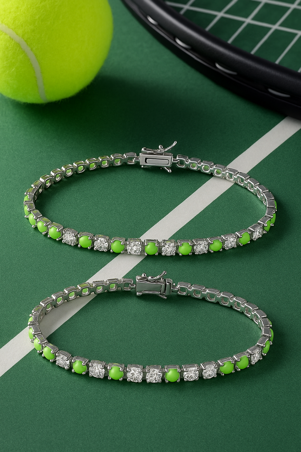 White gold zircon tennis bracelet with an interlocking design – tennis jewelry in {{ product_color }} | Aura Tide Collective | Shop White gold zircon tennis bracelet with an interlocking design online for {{ product_tags | join: ", " }} – Fast shipping worldwide.