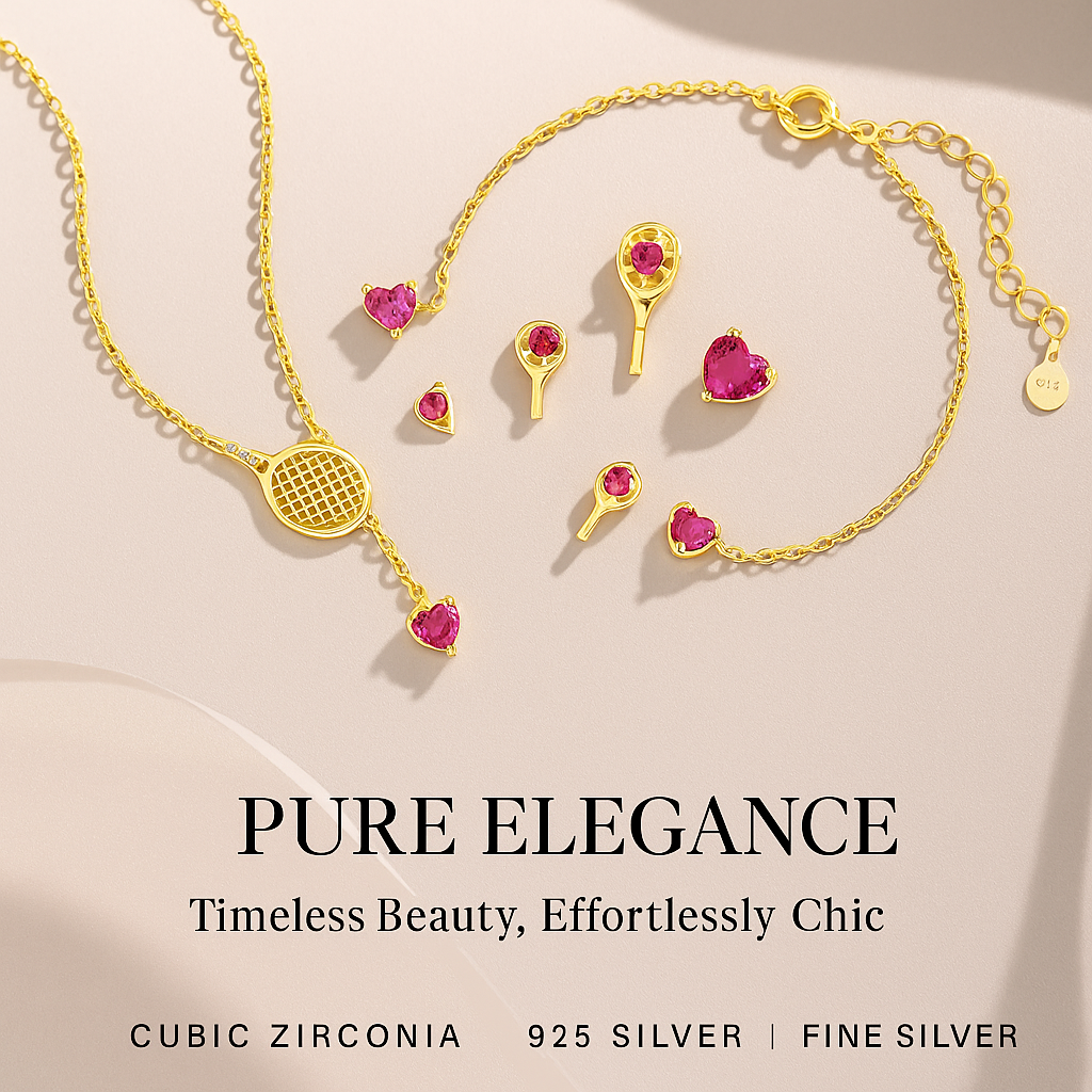 love in tennis jewery set S925 – tennis jewelry in {{ product_color }} | Aura Tide Collective | Shop love in tennis jewery set S925 online for {{ product_tags | join: ", " }} – Fast shipping worldwide.