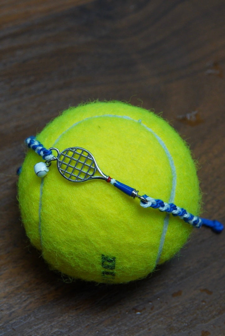 Beading bracelet with steel tennis racquet – tennis jewelry in {{ product_color }} | Aura Tide Collective | Shop Beading bracelet with steel tennis racquet online for {{ product_tags | join: ", " }} – Fast shipping worldwide.