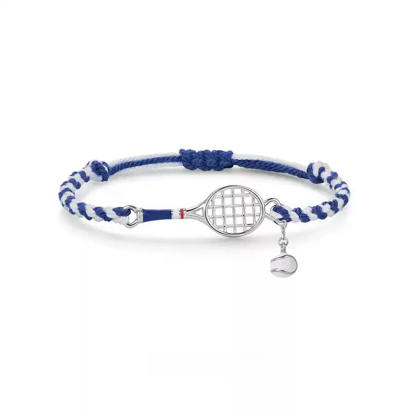 Beading bracelet with steel tennis racquet – tennis jewelry in {{ product_color }} | Aura Tide Collective | Shop Beading bracelet with steel tennis racquet online for {{ product_tags | join: ", " }} – Fast shipping worldwide.