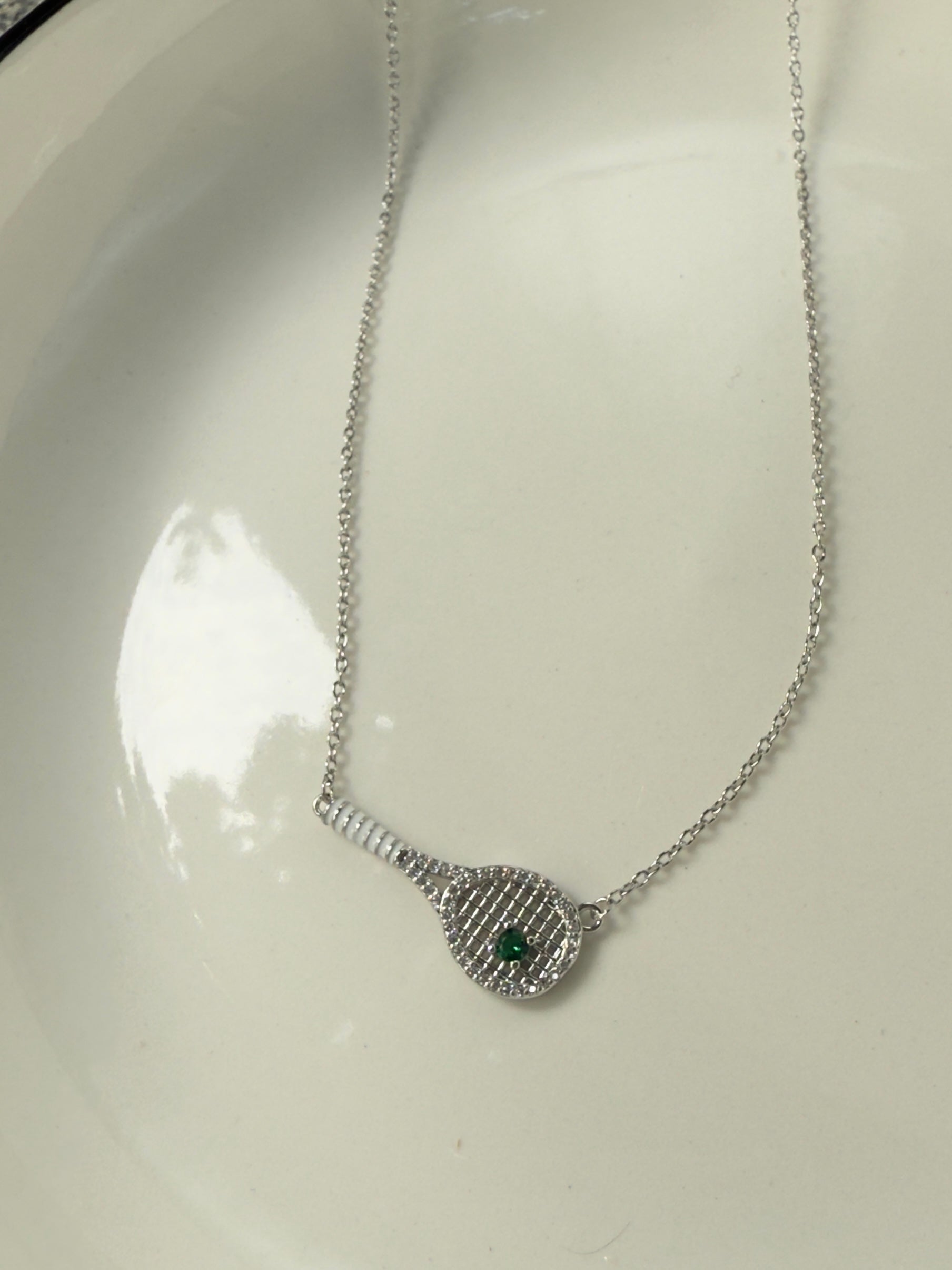 Old-money color-diamond tennis-racket necklace – tennis jewelry in {{ product_color }} | Aura Tide Collective | Shop Old-money color-diamond tennis-racket necklace online for {{ product_tags | join: ", " }} – Fast shipping worldwide.