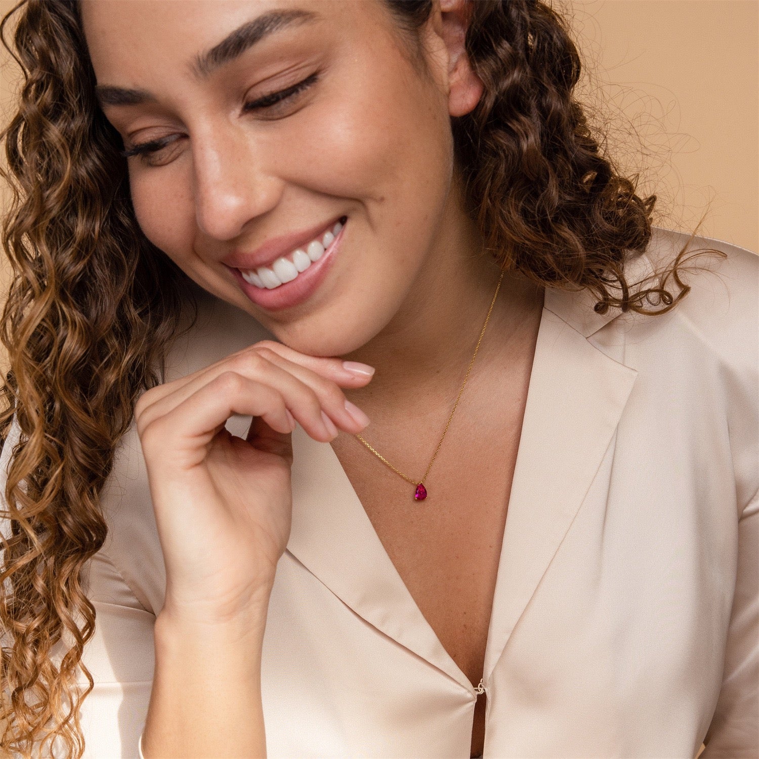 Teardrop-shaped birth stone necklace – tennis jewelry in {{ product_color }} | Aura Tide Collective | Shop Teardrop-shaped birth stone necklace online for {{ product_tags | join: ", " }} – Fast shipping worldwide.