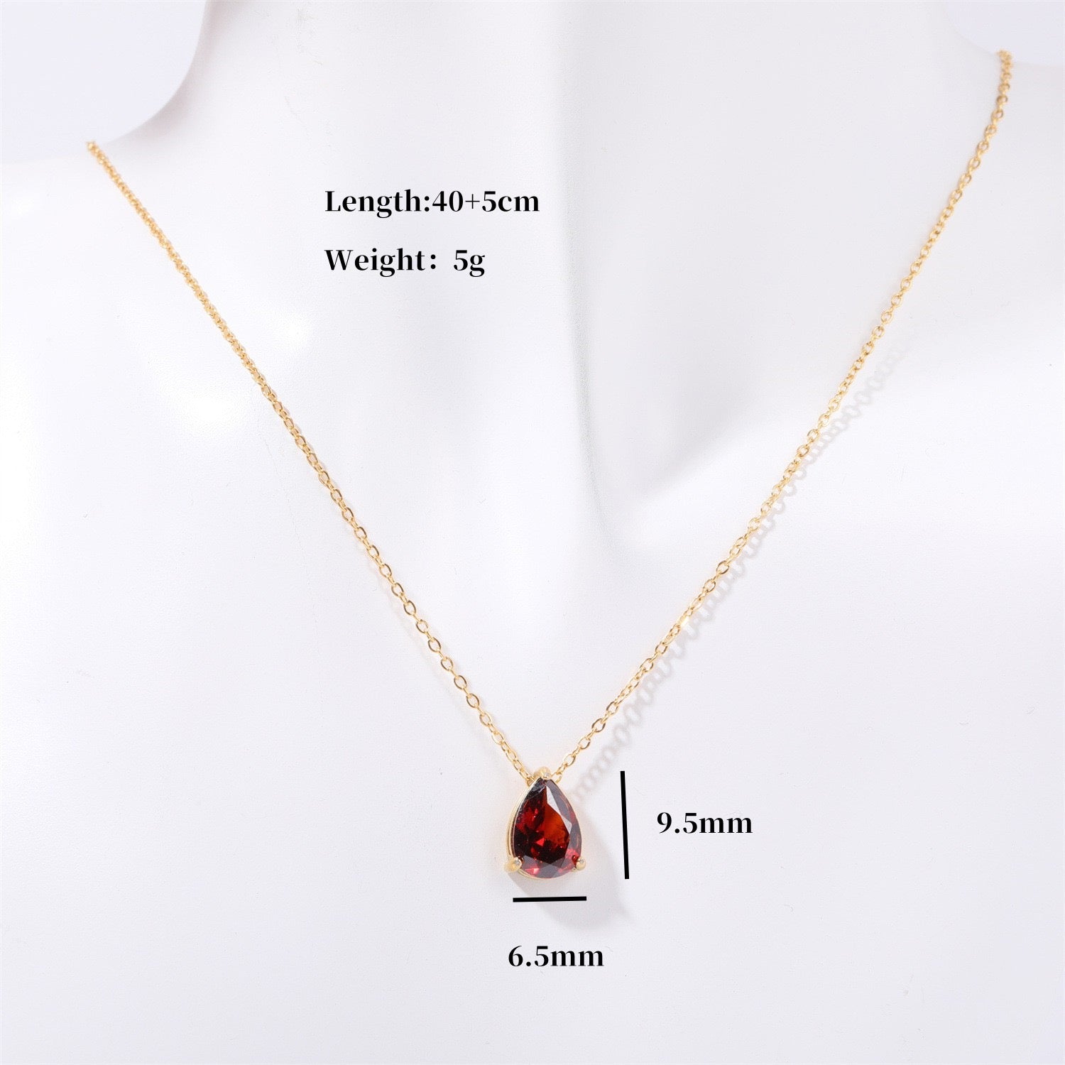 Teardrop-shaped birth stone necklace – tennis jewelry in {{ product_color }} | Aura Tide Collective | Shop Teardrop-shaped birth stone necklace online for {{ product_tags | join: ", " }} – Fast shipping worldwide.