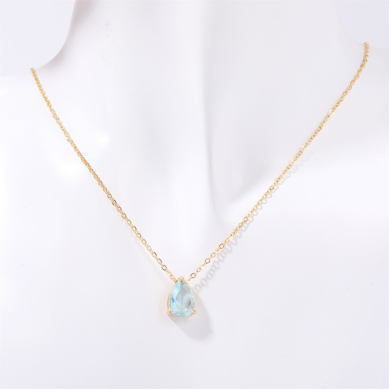 Teardrop-shaped birth stone necklace – tennis jewelry in {{ product_color }} | Aura Tide Collective | Shop Teardrop-shaped birth stone necklace online for {{ product_tags | join: ", " }} – Fast shipping worldwide.