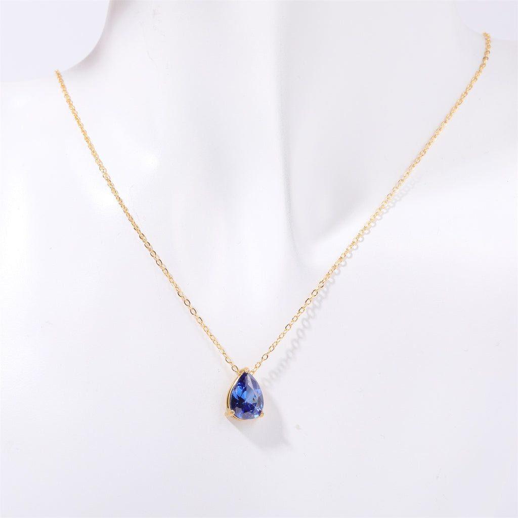 Teardrop-shaped birth stone necklace – tennis jewelry in {{ product_color }} | Aura Tide Collective | Shop Teardrop-shaped birth stone necklace online for {{ product_tags | join: ", " }} – Fast shipping worldwide.