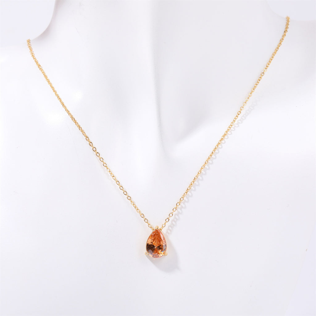 Teardrop-shaped birth stone necklace – tennis jewelry in {{ product_color }} | Aura Tide Collective | Shop Teardrop-shaped birth stone necklace online for {{ product_tags | join: ", " }} – Fast shipping worldwide.