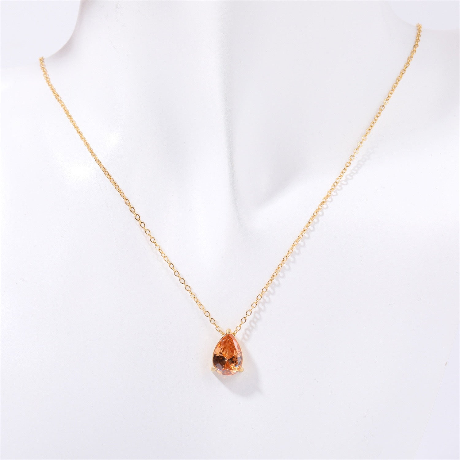 Teardrop-shaped birth stone necklace – tennis jewelry in {{ product_color }} | Aura Tide Collective | Shop Teardrop-shaped birth stone necklace online for {{ product_tags | join: ", " }} – Fast shipping worldwide.
