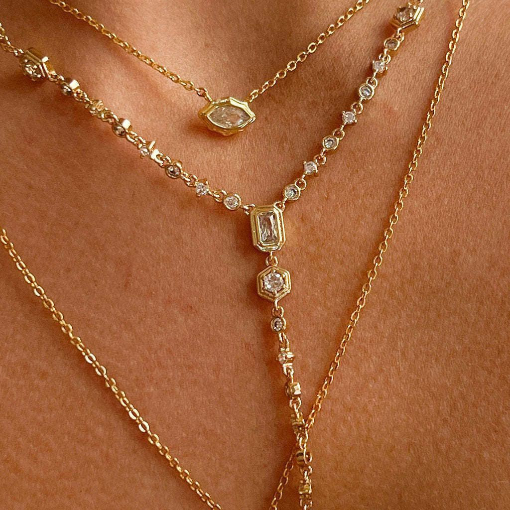 Zircon pendant necklace – tennis jewelry in {{ product_color }} | Aura Tide Collective | Shop Zircon pendant necklace online for {{ product_tags | join: ", " }} – Fast shipping worldwide.