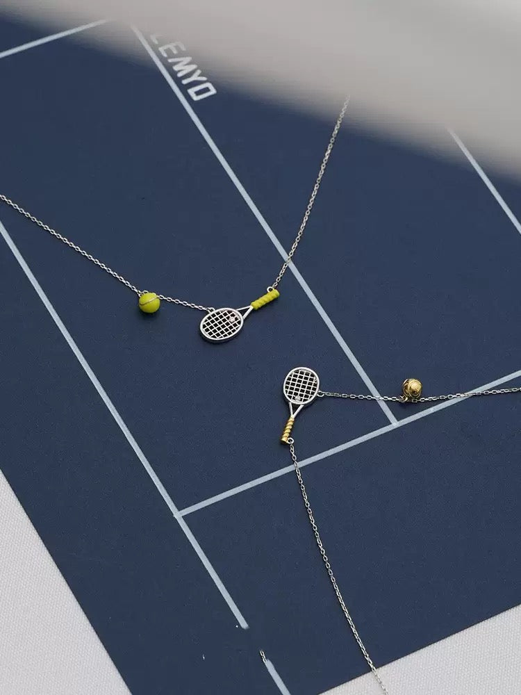925 sterling-silver, gold-plated two-tone tennis-racket necklace – tennis jewelry in {{ product_color }} | Aura Tide Collective | Shop 925 sterling-silver, gold-plated two-tone tennis-racket necklace online for {{ product_tags | join: ", " }} – Fast shipping worldwide.