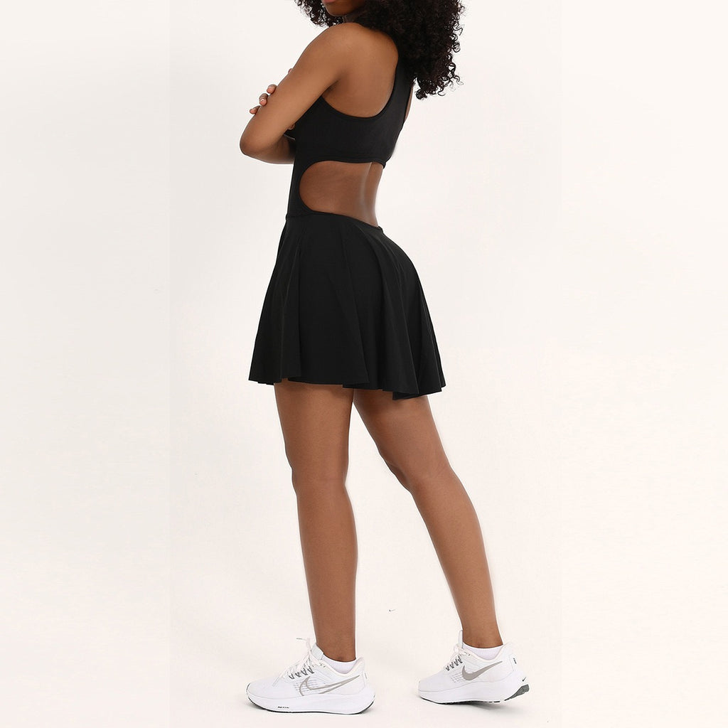 High-stretch cool-touch fabric tennis & golf one piece dress; knit upper panel with built-in tummy-control – tennis wear in {{ product_color }} | Aura Tide Collective | Shop High-stretch cool-touch fabric tennis & golf one piece dress; knit upper panel with built-in tummy-control online for {{ product_tags | join: ", " }} – Fast shipping worldwide.