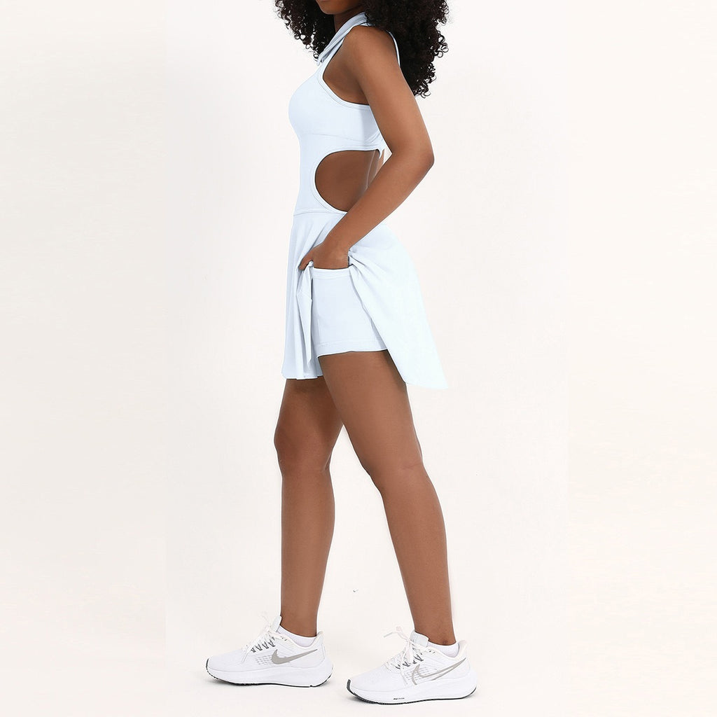 High-stretch cool-touch fabric tennis & golf one piece dress; knit upper panel with built-in tummy-control – tennis wear in {{ product_color }} | Aura Tide Collective | Shop High-stretch cool-touch fabric tennis & golf one piece dress; knit upper panel with built-in tummy-control online for {{ product_tags | join: ", " }} – Fast shipping worldwide.