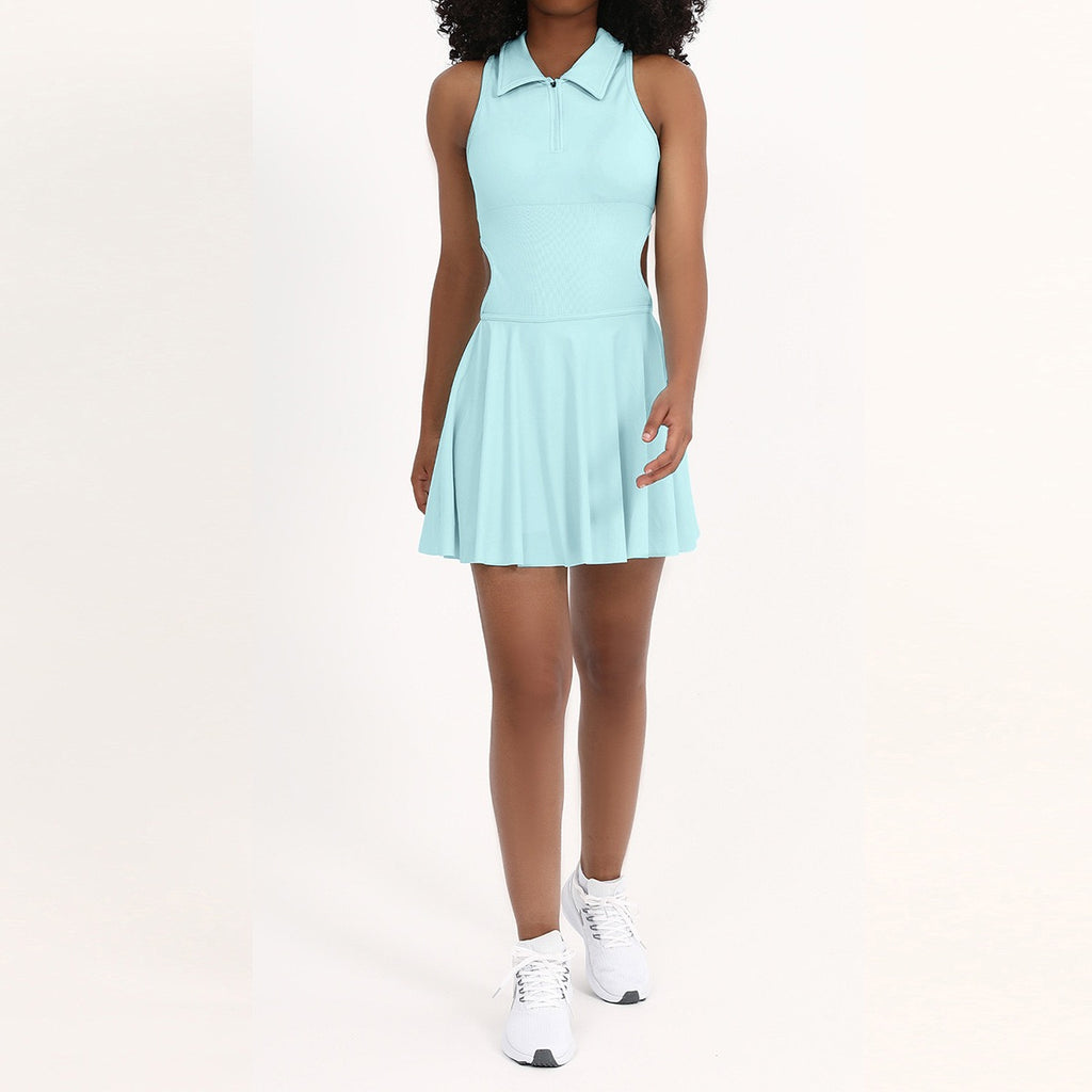 High-stretch cool-touch fabric tennis & golf one piece dress; knit upper panel with built-in tummy-control – tennis wear in {{ product_color }} | Aura Tide Collective | Shop High-stretch cool-touch fabric tennis & golf one piece dress; knit upper panel with built-in tummy-control online for {{ product_tags | join: ", " }} – Fast shipping worldwide.