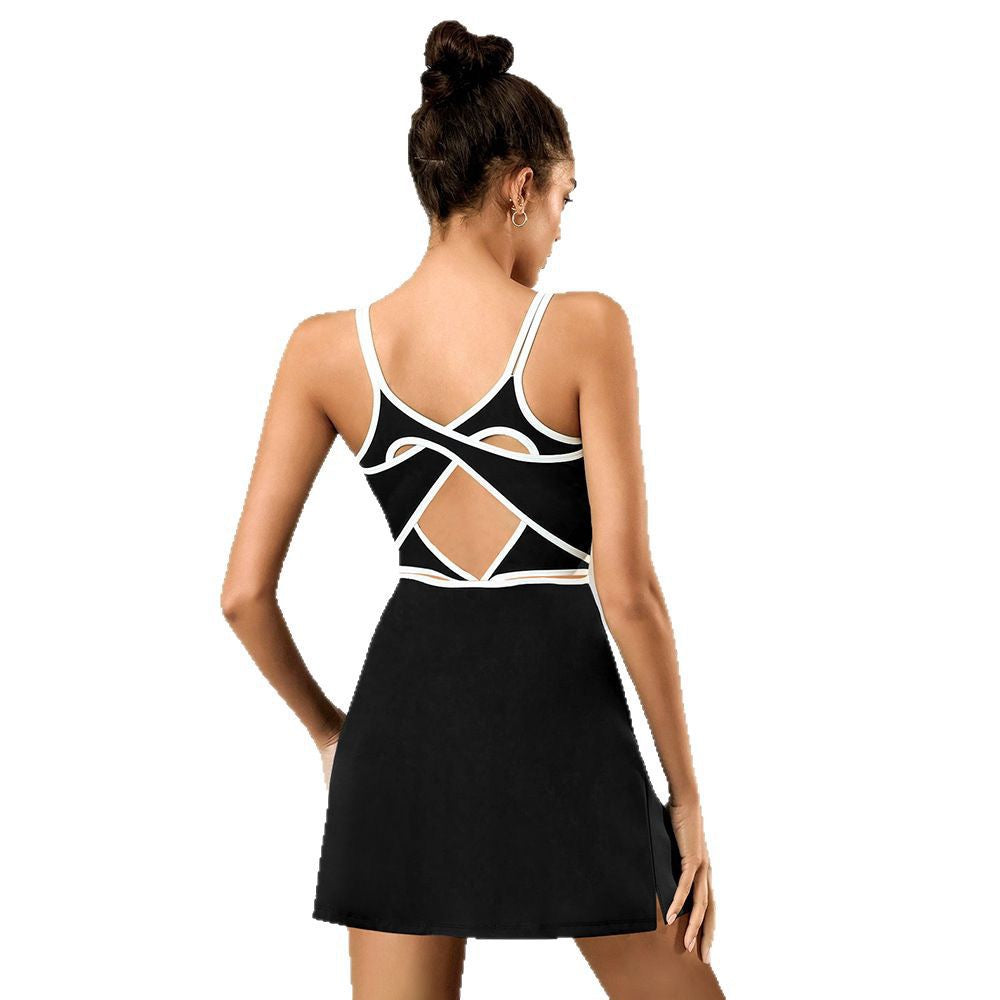 Heart-Back High-Stretch One-Piece Tennis Dress – tennis wear in {{ product_color }} | Aura Tide Collective | Shop Heart-Back High-Stretch One-Piece Tennis Dress online for {{ product_tags | join: ", " }} – Fast shipping worldwide.
