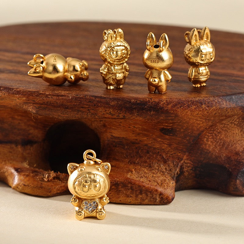 ATSZSBYQQ1872-18 24K gold-plated silver 925 zircon-inlaid labubu pendant – tennis jewelry in {{ product_color }} | Aura Tide Collective | Shop ATSZSBYQQ1872-18 24K gold-plated silver 925 zircon-inlaid labubu pendant online for {{ product_tags | join: ", " }} – Fast shipping worldwide.