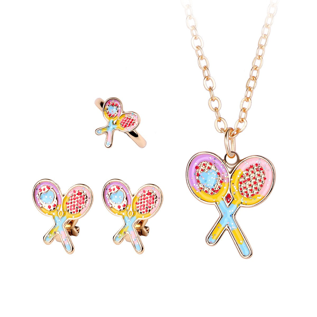 Kids Tennis Jewelry Set Brass Electroplated – tennis jewelry in {{ product_color }} | Aura Tide Collective | Shop Kids Tennis Jewelry Set Brass Electroplated online for {{ product_tags | join: ", " }} – Fast shipping worldwide.