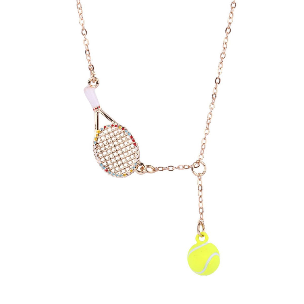 Kids Tennis racquet and tennis ball necklace – tennis jewelry in {{ product_color }} | Aura Tide Collective | Shop Kids Tennis racquet and tennis ball necklace online for {{ product_tags | join: ", " }} – Fast shipping worldwide.