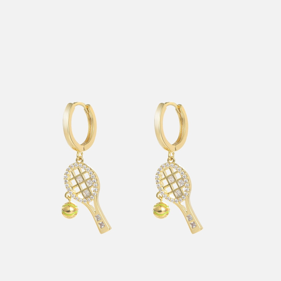 Aura flow tennis racquet earrings ear hoops – tennis jewelry in {{ product_color }} | Aura Tide Collective | Shop Aura flow tennis racquet earrings ear hoops online for {{ product_tags | join: ", " }} – Fast shipping worldwide.