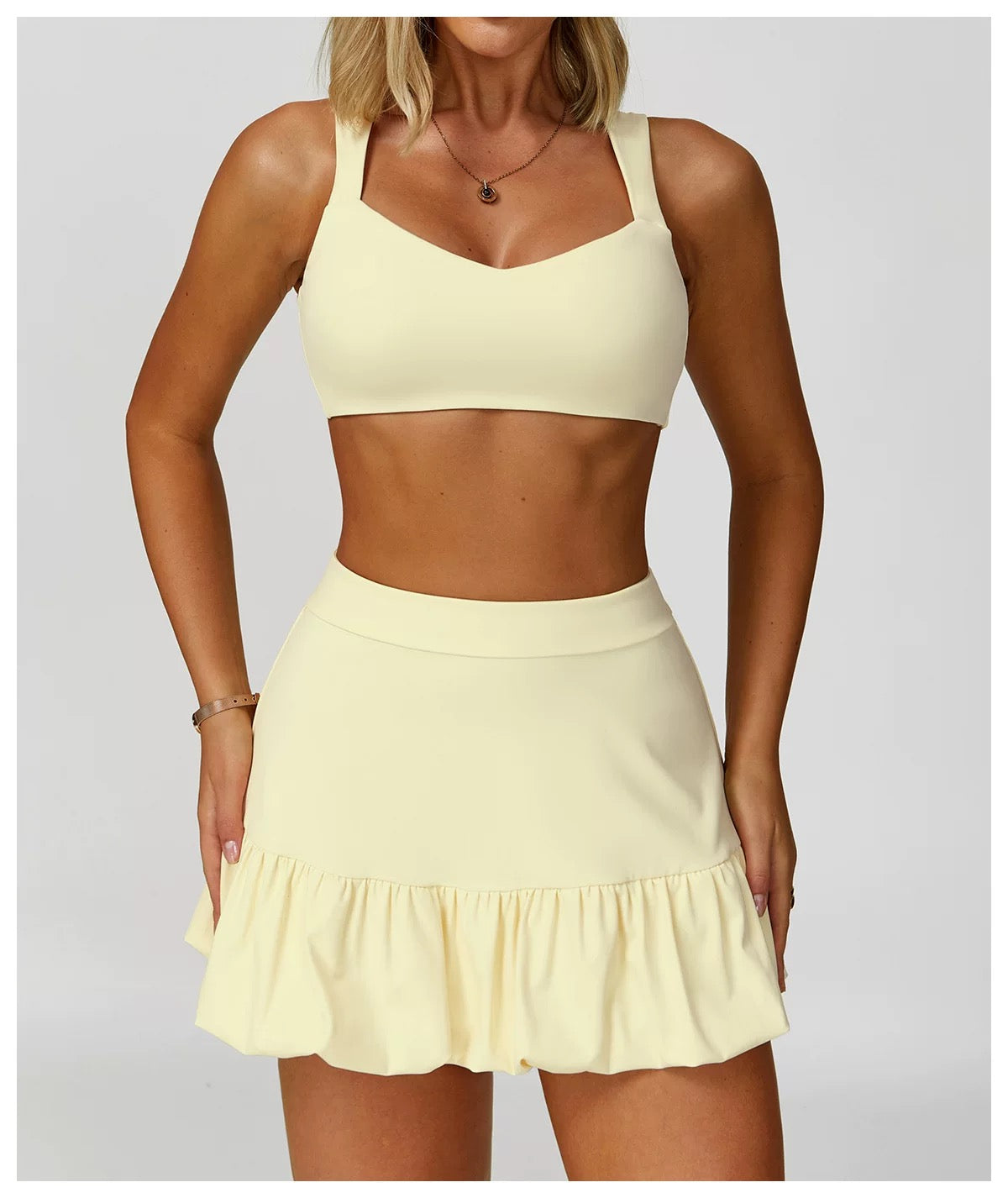 Tennis skirt set ATSZC0018 – tennis wear in {{ product_color }} | Aura Tide Collective | Shop Tennis skirt set ATSZC0018 online for {{ product_tags | join: ", " }} – Fast shipping worldwide.