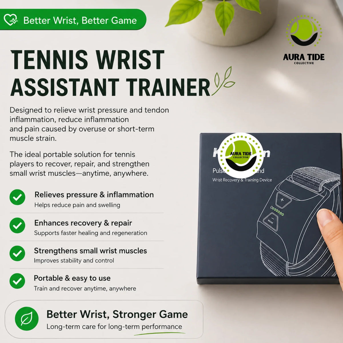 Racket-Side Wrist Recovery Band support for tennis players