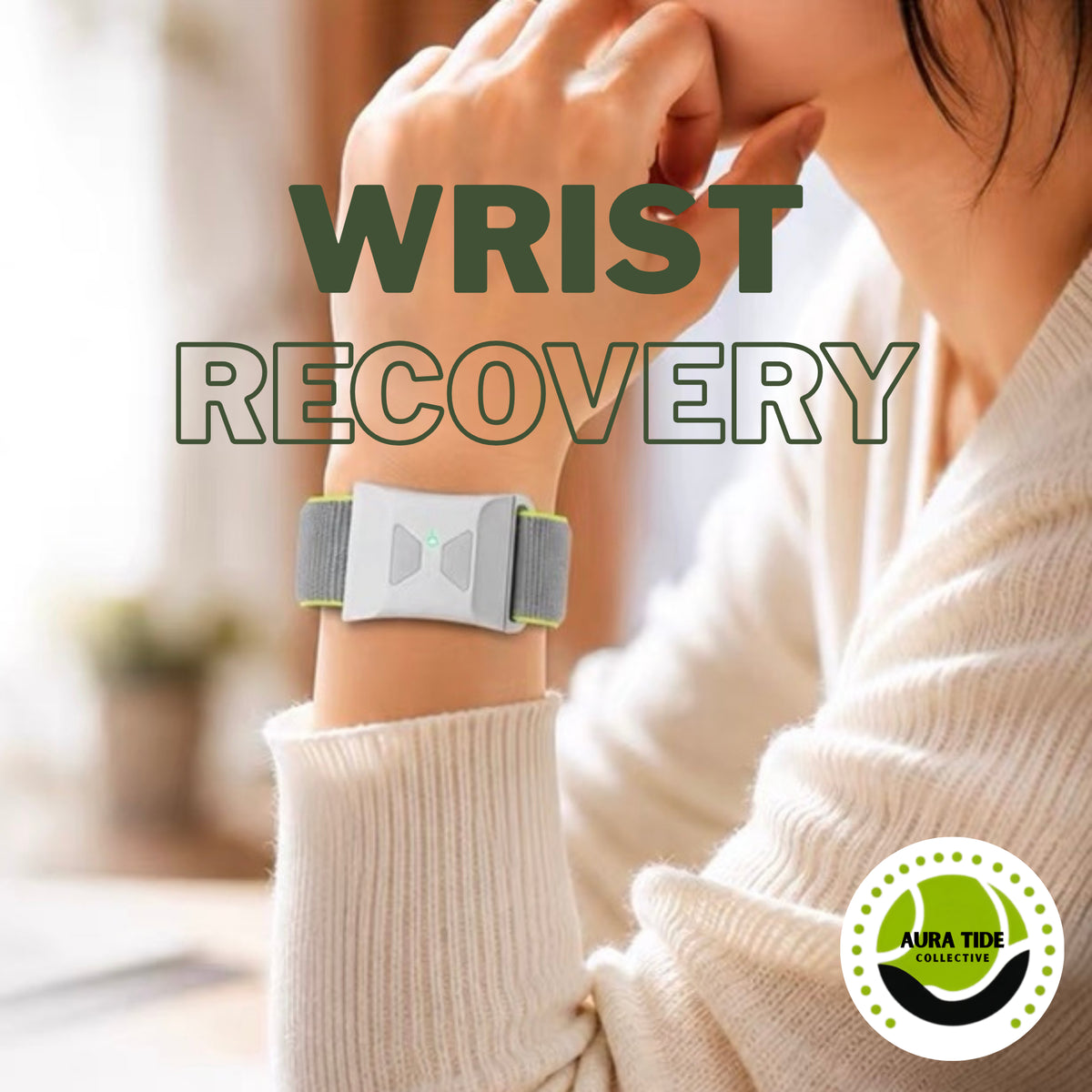 Racket-Side Wrist Recovery Band worn around the wrist
