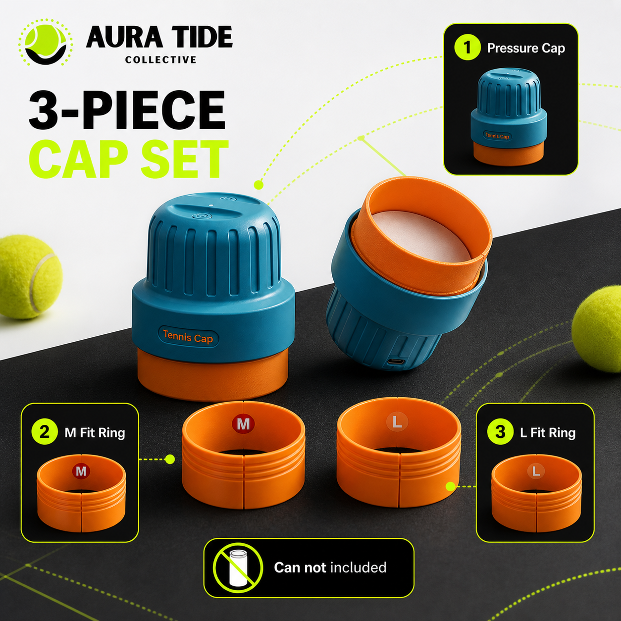 Smart Tennis Ball Pressure Cap Set