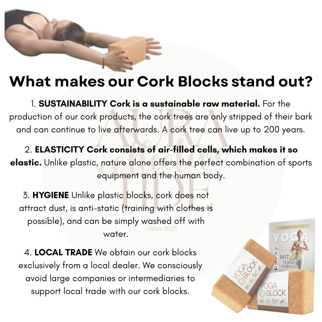 Cork yoga block – made from 100% renewable materials